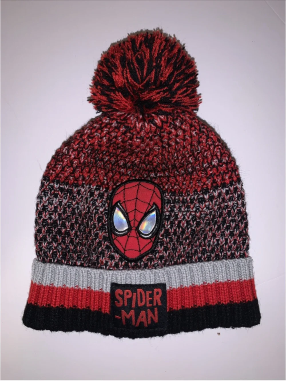 Marvel Spider-Man Spidey Knit Boy Beanie Hat with Pom Size Small